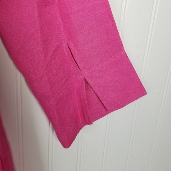 Real Clothes Linen Button Front Shirt Tunic Top 3/4 Sleeve Womens Size 6 Pink - Picture 4 of 8